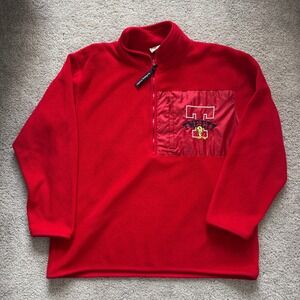 Looney Tunes Tweety Bird Half-Zip‎ Fleece Pullover Women's L Y2 2001 Vintage